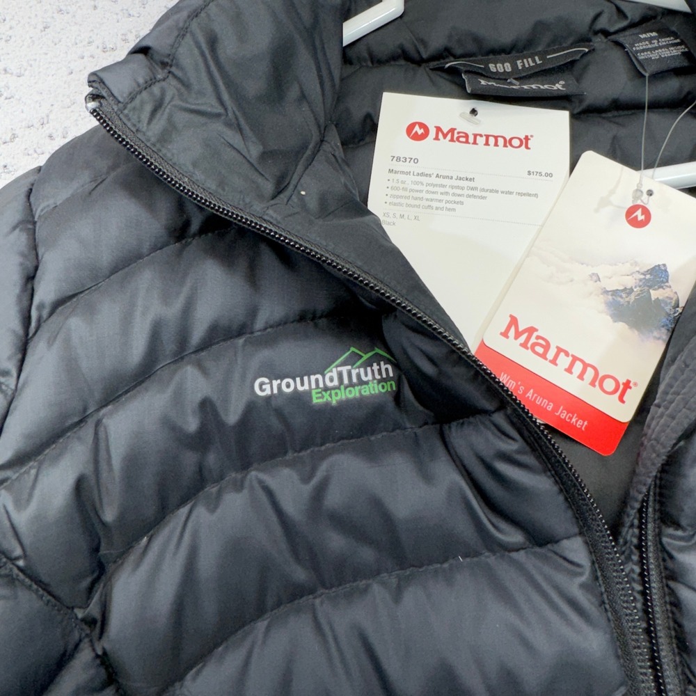 Marmot Down Jacket Womens Medium Black Aruna 600 Puffer Exploration Gorpcore